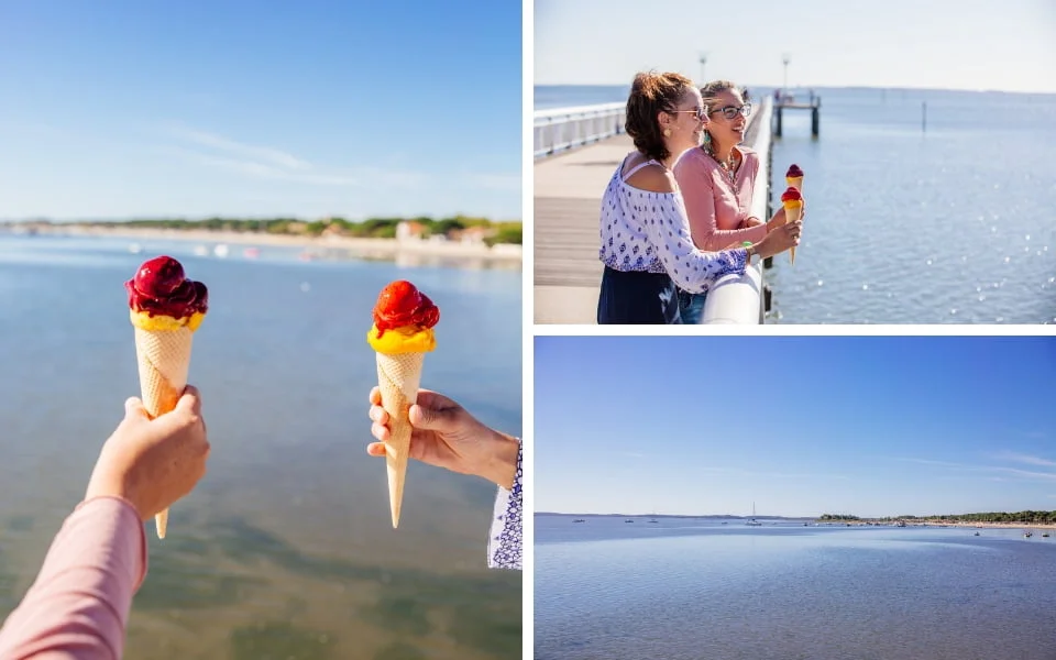 An ice cream on the pier in Andernos