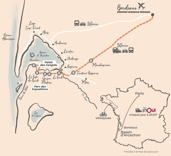 Séminaires et Congrès - carte - Bassin d'Arcachon