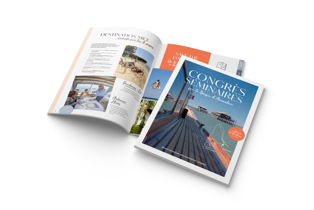 Et si votre prochain séminaire ou congrès avait un goût de vacances ? - mockup brochure - Bassin d'Arcachon